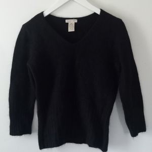 Apostrophe Black Angora (Rabbit Fur) Sweater- Vintage - Size:10-12